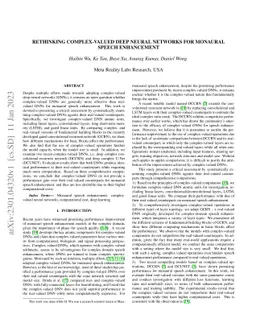 Rethinking complex-valued deep neural networks for monaural speech
  enhancement