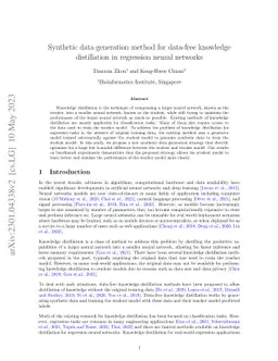 Synthetic data generation method for data-free knowledge distillation in
  regression neural networks