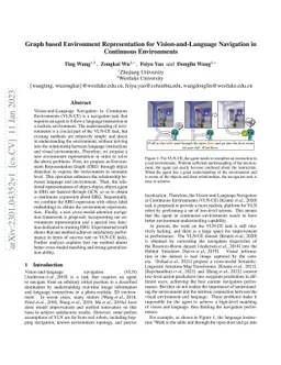 Graph based Environment Representation for Vision-and-Language
  Navigation in Continuous Environments