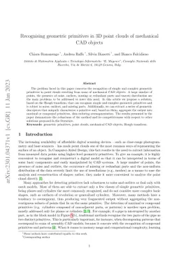 Recognising geometric primitives in 3D point clouds of mechanical CAD
  objects