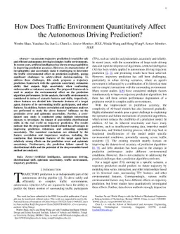 How Does Traffic Environment Quantitatively Affect the Autonomous
  Driving Prediction?