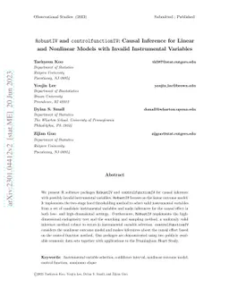 RobustIV and controlfunctionIV: Causal Inference for Linear and
  Nonlinear Models with Invalid Instrumental Variables