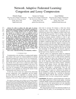 Network Adaptive Federated Learning: Congestion and Lossy Compression