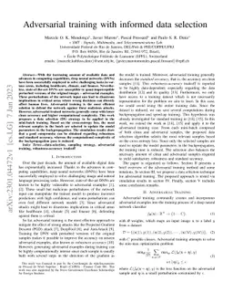 Adversarial training with informed data selection