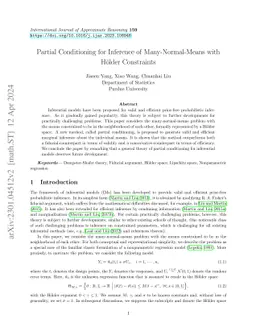 Partial Conditioning for Inference of Many-Normal-Means with Hölder
  Constraints