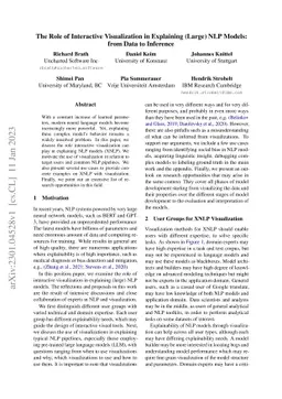 The Role of Interactive Visualization in Explaining (Large) NLP Models:
  from Data to Inference