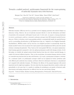 Towards a unified nonlocal, peridynamics framework for the
  coarse-graining of molecular dynamics data with fractures