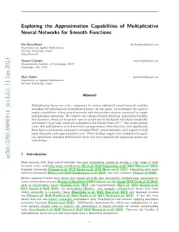 Exploring the Approximation Capabilities of Multiplicative Neural
  Networks for Smooth Functions