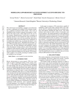 Modelling low-resource accents without accent-specific TTS frontend