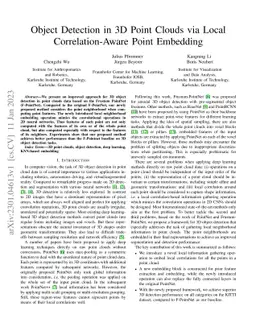 Object Detection in 3D Point Clouds via Local Correlation-Aware Point
  Embedding