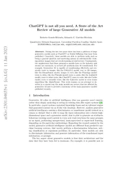ChatGPT is not all you need. A State of the Art Review of large
  Generative AI models