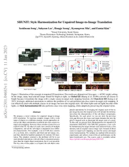 SHUNIT: Style Harmonization for Unpaired Image-to-Image Translation