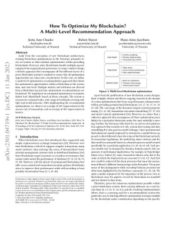 How To Optimize My Blockchain? A Multi-Level Recommendation Approach