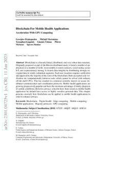 Blockchain For Mobile Health Applications: Acceleration With GPU
  Computing