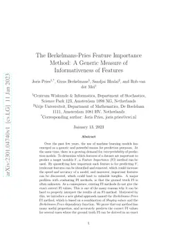 The Berkelmans-Pries Feature Importance Method: A Generic Measure of
  Informativeness of Features