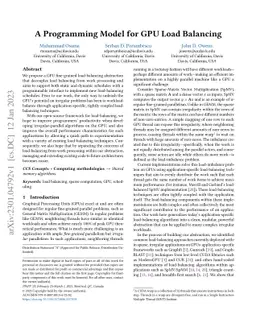 A Programming Model for GPU Load Balancing