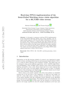 Real-time FPGA implementation of the Semi-Global Matching stereo vision
  algorithm for a 4K/UHD video stream