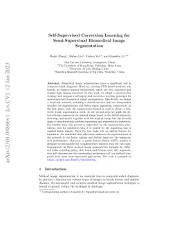 Self-Supervised Correction Learning for Semi-Supervised Biomedical Image
  Segmentation