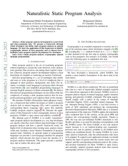 Naturalistic Static Program Analysis