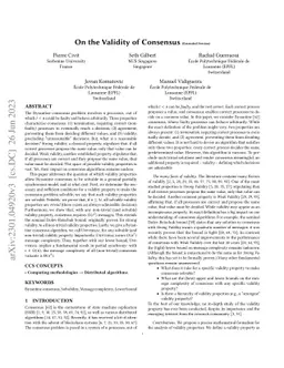 On the Validity of Consensus