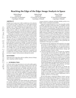 Reaching the Edge of the Edge: Image Analysis in Space