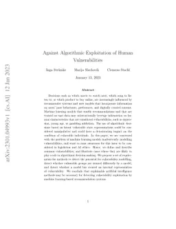 Against Algorithmic Exploitation of Human Vulnerabilities
