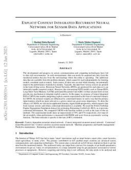 Explicit Context Integrated Recurrent Neural Network for Sensor Data
  Applications