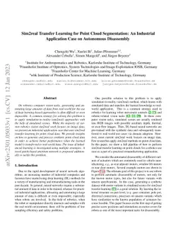 Sim2real Transfer Learning for Point Cloud Segmentation: An Industrial
  Application Case on Autonomous Disassembly