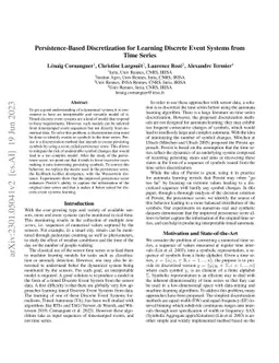 Persistence-Based Discretization for Learning Discrete Event Systems
  from Time Series