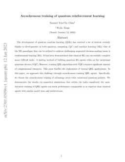 Asynchronous training of quantum reinforcement learning