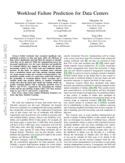 Workload Failure Prediction for Data Centers