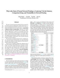 Why is the State of Neural Network Pruning so Confusing? On the
  Fairness, Comparison Setup, and Trainability in Network Pruning
