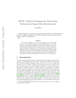 HTTE: A Hybrid Technique For Travel Time Estimation In Sparse Data
  Environments