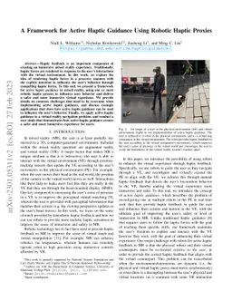 A Framework for Active Haptic Guidance Using Robotic Haptic Proxies