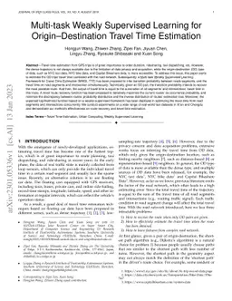 Multitask Weakly Supervised Learning for Origin Destination Travel Time
  Estimation