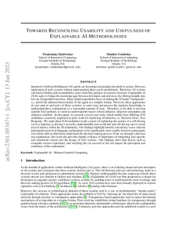 Towards Reconciling Usability and Usefulness of Explainable AI
  Methodologies