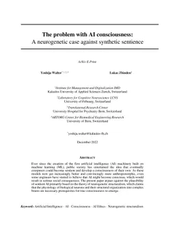 The problem with AI consciousness: A neurogenetic case against synthetic
  sentience