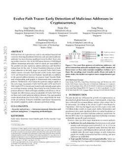 Evolve Path Tracer: Early Detection of Malicious Addresses in
  Cryptocurrency