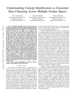 Understanding Concept Identification as Consistent Data Clustering
  Across Multiple Feature Spaces