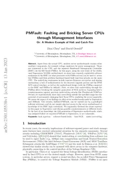PMFault: Faulting and Bricking Server CPUs through Management Interfaces