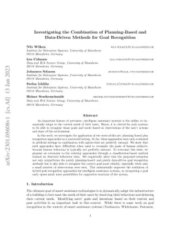 Investigating the Combination of Planning-Based and Data-Driven Methods
  for Goal Recognition