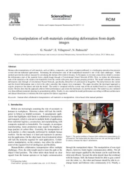 Co-manipulation of soft-materials estimating deformation from depth
  images