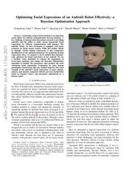 Optimizing Facial Expressions of an Android Robot Effectively: a Bayesian Optimization Approach