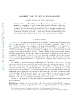 Constriction for sets of probabilities