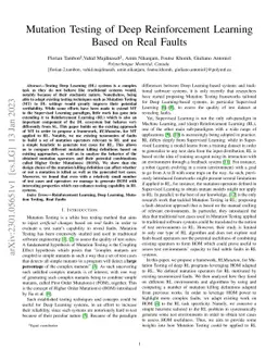 Mutation Testing of Deep Reinforcement Learning Based on Real Faults