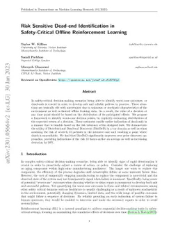 Risk Sensitive Dead-end Identification in Safety-Critical Offline
  Reinforcement Learning