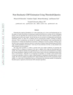 Non-Stochastic CDF Estimation Using Threshold Queries