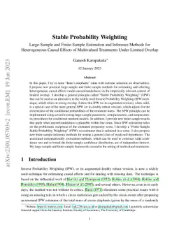 Stable Probability Weighting: Large-Sample and Finite-Sample Estimation
  and Inference Methods for Heterogeneous Causal Effects of Multivalued
  Treatments Under Limited Overlap