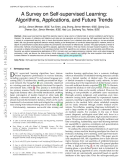 A Survey on Self-supervised Learning: Algorithms, Applications, and
  Future Trends