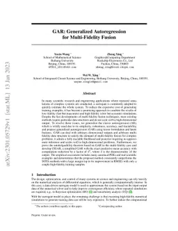 GAR: Generalized Autoregression for Multi-Fidelity Fusion